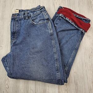 Red Head Jeans Mens 38x32 Blue Denim Fleece Lined Relaxed Fit Warm Winter Pants